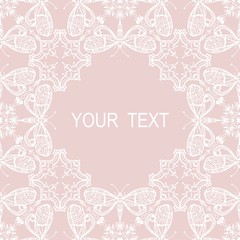 Vector illustration frame with place for text. Delicate botanical ornament.
