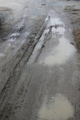 puddles on the road