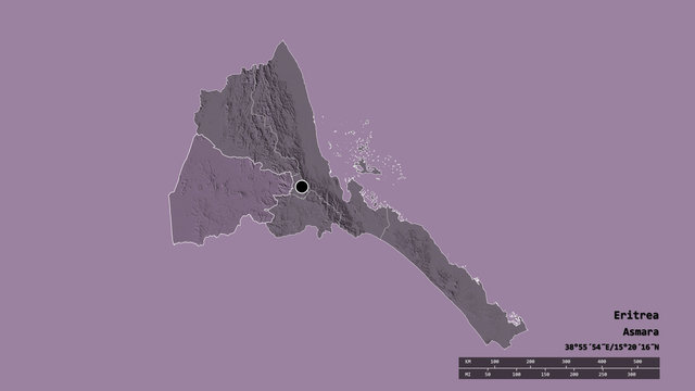 Location of Gash Barka, region of Eritrea,. Administrative