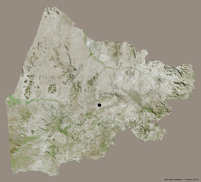 Gash Barka, region of Eritrea, on solid. Satellite