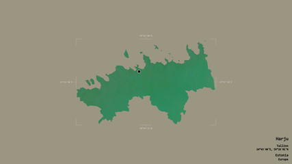 Harju - Estonia. Bounding box. Relief