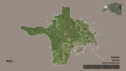 Hiiu, county of Estonia, zoomed. Satellite