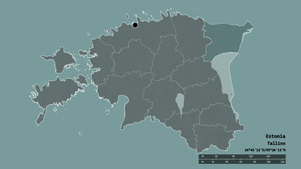 Location of Ida-Viru, county of Estonia,. Administrative
