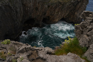 Asturias. Cliffs in Barro beach. Llanes,Spain