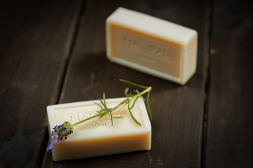 Natural Soap closeup. Spa products