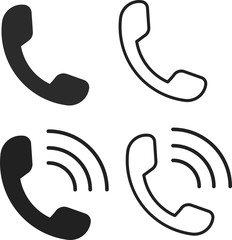 Phone icon set. Telephone symbol. Contact us. Vector illustration.