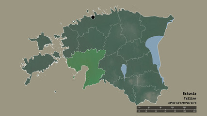 Location of Pärnu, county of Estonia,. Relief