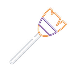 witch broom neon style icon