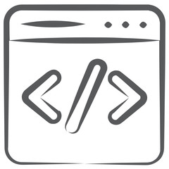 
Html source code of a web page, web coding icon in doodle style 
