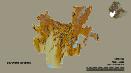 Southern Nations, state of Ethiopia, zoomed. Relief © Yarr65