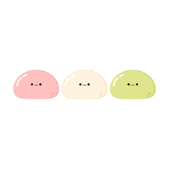 Mochi character design. wallpaper. free space for text. Mochi vector.