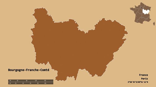 Bourgogne-Franche-Comt&eacute;, region of France, zoomed. Pattern