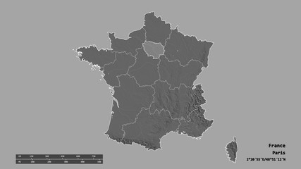 Location of Île-de-France, region of France,. Bilevel