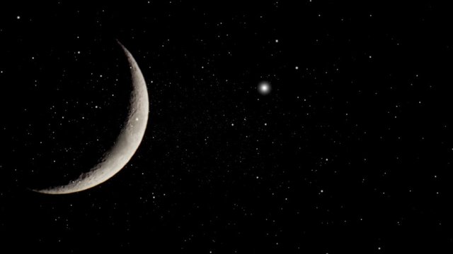 crescent moons and stars in dark space