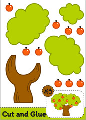 Cut and Glue Worksheet - Apple Tree