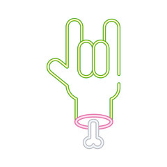 death hand neon style icon