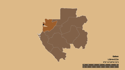 Location of Estuaire, province of Gabon,. Pattern