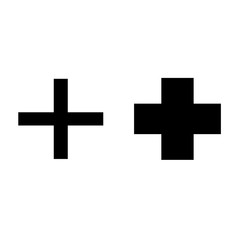 Cross plus medical icon