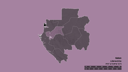 Location of Moyen-Ogooué, province of Gabon,. Administrative