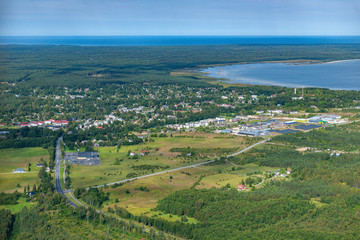 Fototapeta na wymiar aerial view over the Kardla town in Estonia