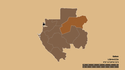Location of Ogooué-Ivindo, province of Gabon,. Pattern