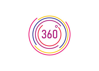 360 Degrees Icon. 360 degrees modern company logo with colorful circle lines