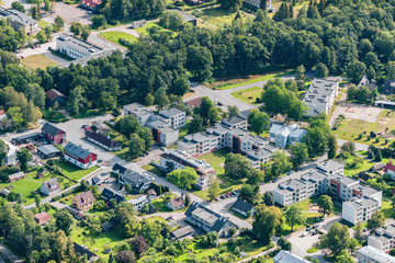Fototapeta na wymiar aerial view over the Kardla town in Estonia