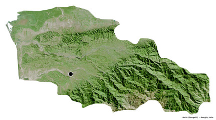 Guria, region of Georgia, on white. Satellite
