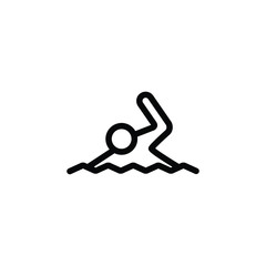 Swimming thin icon isolated on white background, simple line icon for your work.