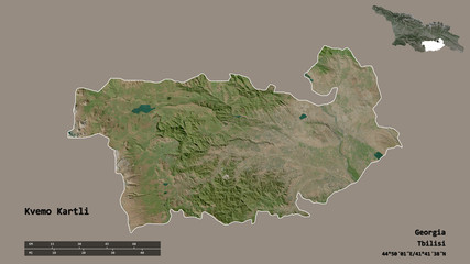 Kvemo Kartli, region of Georgia, zoomed. Satellite