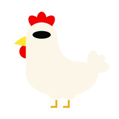Icon-style Straight face animal (chiken)