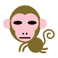 Icon-style Straight face animal (monkey)