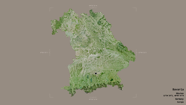 Bavaria - Germany. Bounding box. Satellite