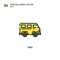 Fototapeta na wymiar Van Special lineal color icon. Illustration symbol design template for web mobile UI element. Perfect color modern pictogram on editable stroke.