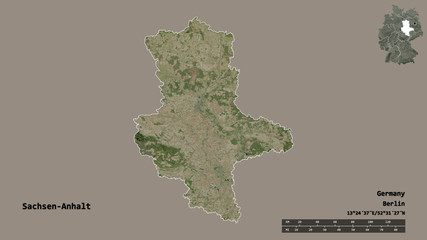 Sachsen-Anhalt, state of Germany, zoomed. Satellite