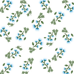 Flowers color blue pattern detailed style