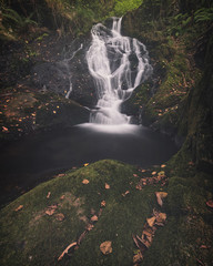 waterfall in autumn forest
