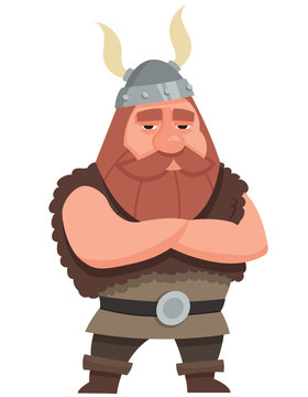 recommend clip art: Viking with her arms crossed. Male character in cartoon style.