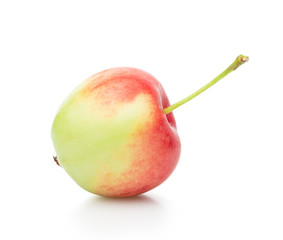 Wild red apple isolated on white background