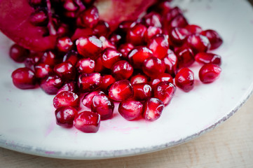 Full Frame Shot Of Pomegranates. Background texture of Pomegranate closeup.