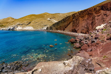 Fototapeta na wymiar The red beach in Santorini, Greece