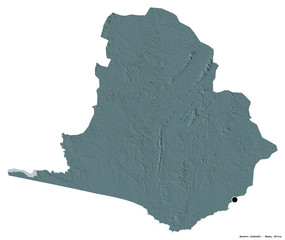 Western, region of Ghana, on white. Administrative