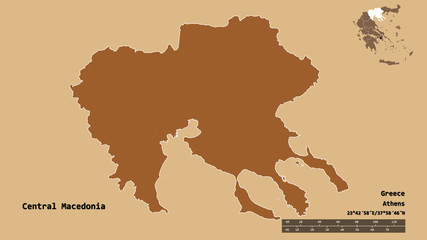 Central Macedonia, decentralized administration of Greece, zoomed. Pattern