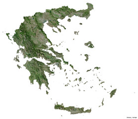 Greece on white. Satellite