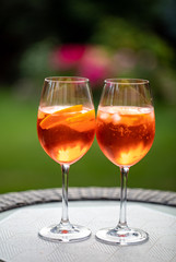 Aperol Spritz with orange is a perfect aperitif for a hot day