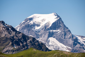 Detailed view of mount Tödi in the Swiss alps in Glarus