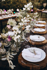 Wedding table decoration rustic style