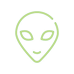 alien face head neon style icon