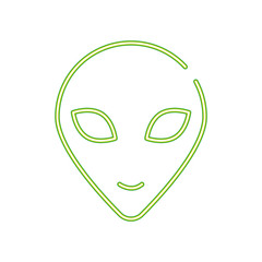 Naklejka premium alien face head neon style icon