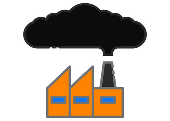 Illustration of an isolated grey factory icon

